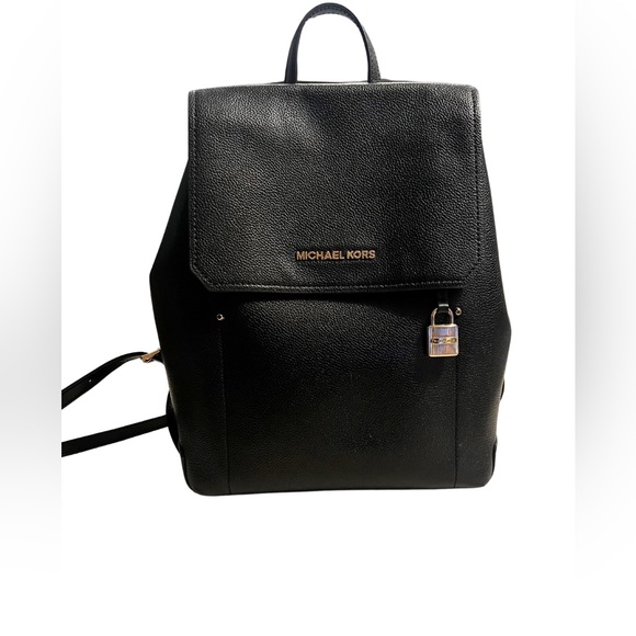Michael Kors Handbags - Michael Kors Hayes Black Leather Medium Backpack
